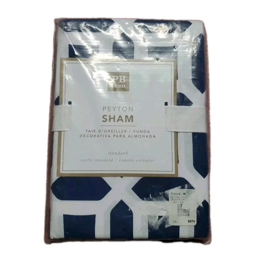 Pottery Barn PB Teen Peyton Cotton Sham Standard Blue and White